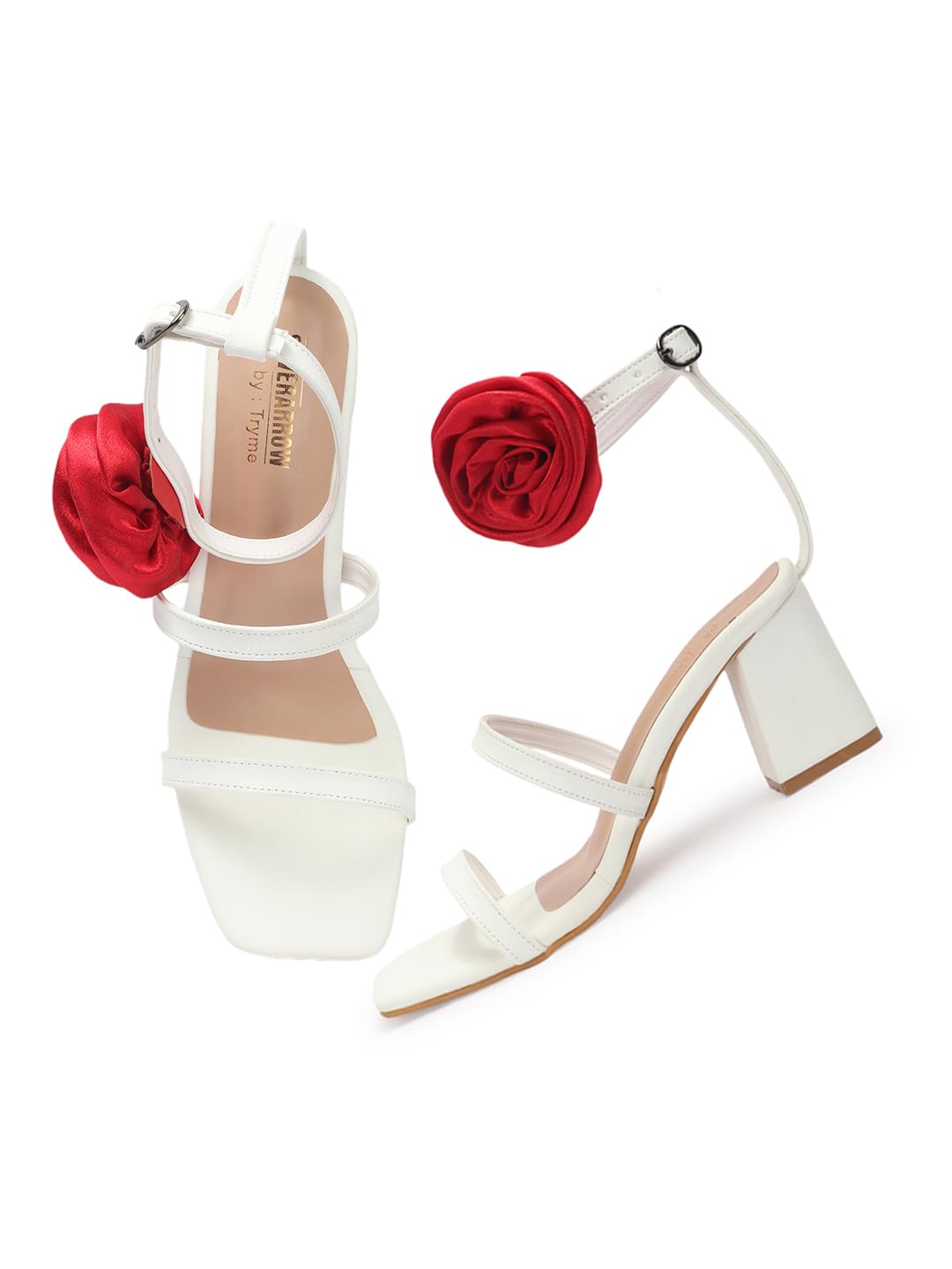 Women's Rebel Block Heel Rose Design | Fusion Wears | Fashion Sandals-image-20