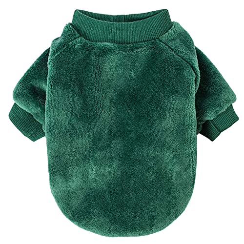 Image of FabriCastle Christmas Dog Sweater, 2-Pack Dog Clothes, Soft and Warm Pet Jackets for Small Dogs & Cats, Winter Pet Apparel Costumes, Puppy Outfits (Dark red,Dark Green, X-Large)