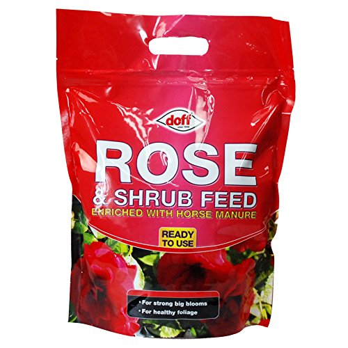 Doff® Rose & Shrub Feed Enriched with Horse Manure Ready to Use Scatter Pellets for healthy Roses, Blooms, Shrubs and Plants - 3KG Resealable Bag