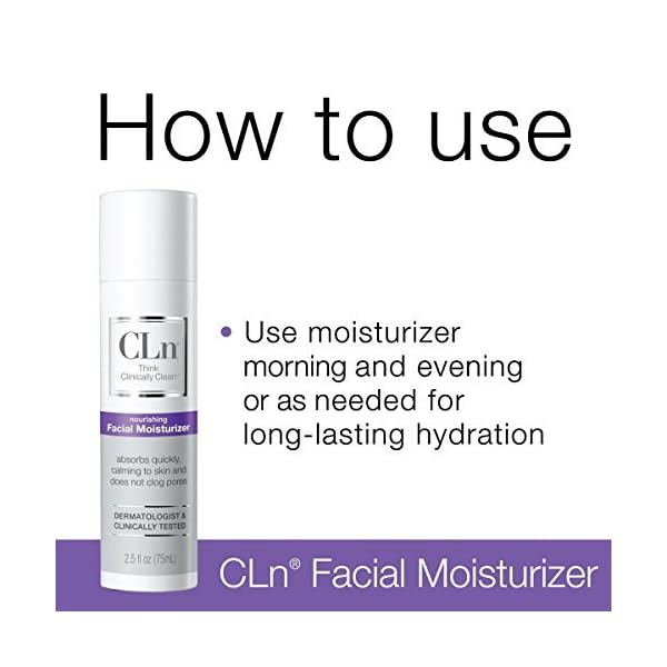 CLnÂ® Facial Moisturizer - Soothes & Calms Skin, Helps Reduce Appearance of Redness, Locks in Moisture without Clogging Pores, Dermatologist & Clinically Tested, 3.4 oz.