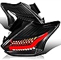Spec-D Tuning Black Housing Clear Lens LED Bar Tail Lights Compatible with 2015-2018 Ford Focus SE/ST/Titanium Hatchback, 2016-2018 Ford Focus RS Hatchback, Left + Right Pair Assembly