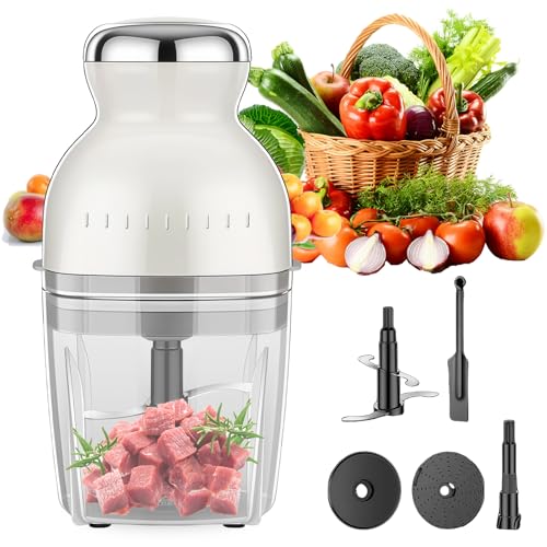 Picadora de cocina eléctrica, multipicadora de 600 ml, procesador de alimentos con 4 cuchillas de acero inoxidable afiladas, picadora de carne, batidora para cocina, alimentos para bebés, alimentos Picadora de cocina eléctrica, multipicadora de 600 ml, procesador de alimentos con 4 cuchillas de acero inoxidable afiladas, picadora de carne, batidora para cocina, alimentos para bebés, alimentos