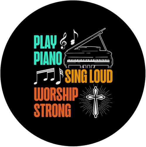 Miniatura 3 de Toca Piano Cantar Fuerte Adoración Fuerte Reproductor de Piano Amante de la Música PopSockets Estándar PopGrip