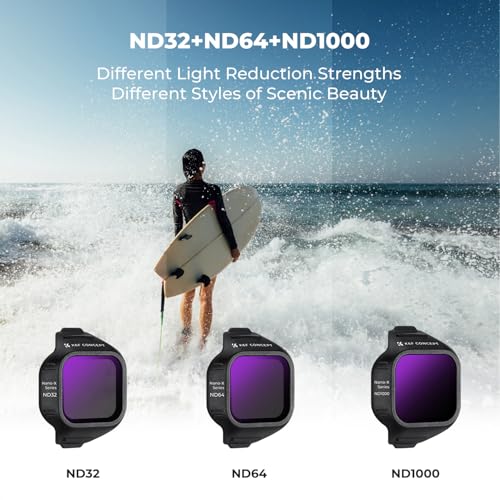 Image of K&F CONCEPT ND Filter Set Compatible with DJI Mini 5 Pro, 6 Pack ND4 ND8 ND16 ND32 ND64 ND1000 Neutral Density Filters Drone Lens Accessories, Multi Coated HD Optical Glass Plastic Frame