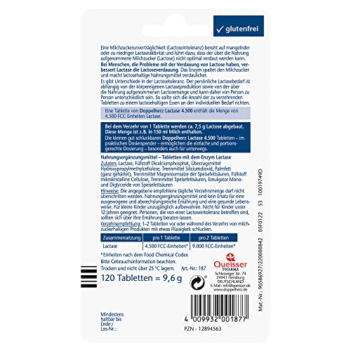 Laktase-Tabletten Doppelherz Lactase 4.500 für Laktose-Intoleranz