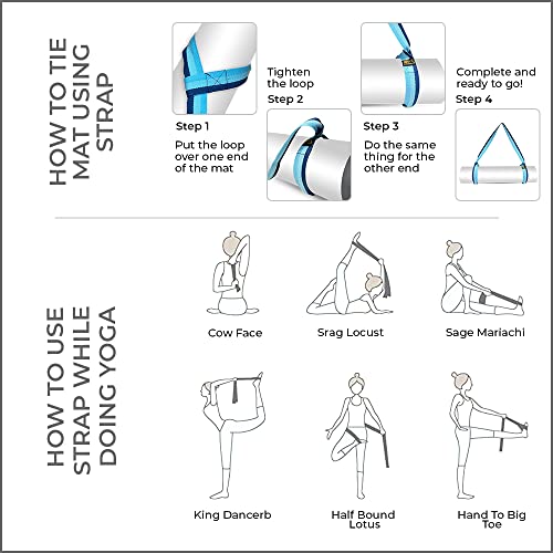 Image of Yoga Mat Strap for Carrying, Adjustable Mat Holder Carrier Sling with Thick, Durable & Comfy Texture Stretching