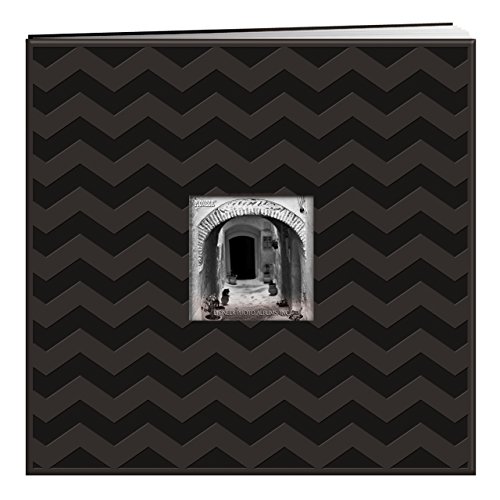 Álbum de fotos Pioneer con encuadernación post bound, 12" x 12", color negro, cubierta de cuero grabado miniatura 1