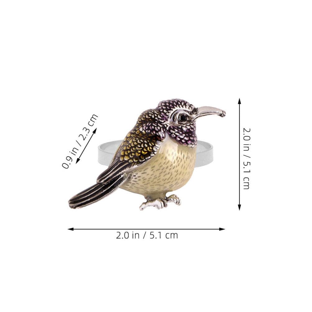 ABOOFAN 4pcs Bird Napkin Rings Wedding Napkin Rings Rustic Dinner Napkin Holder Bird Napkin Buckles Easter Serviette Rings - Image 3