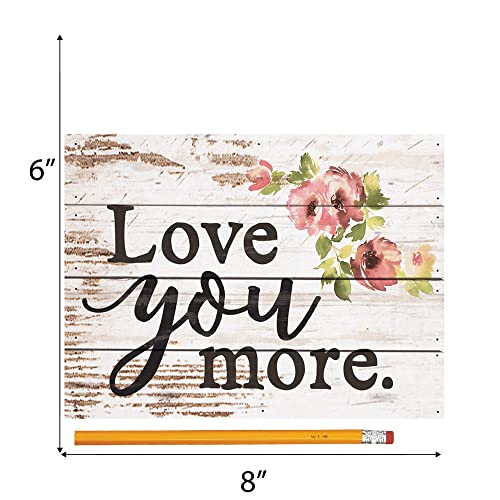 P-Graham-Dunn-Love-You-More-Watercolor-Floral-Whitewash-8-x-6-Solid-Wood-Boxed-Pallet-Plaque-Sign P Graham Dunn Love You More Watercolor Floral Whitewash 8 x 6 Solid Wood Boxed Pallet Plaque Sign
