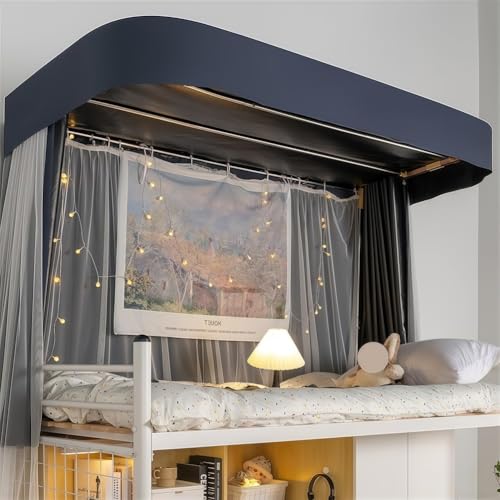 Rideaux de lit et verrière de dortoir occultante avec kit tente de sommeil pour étudiant