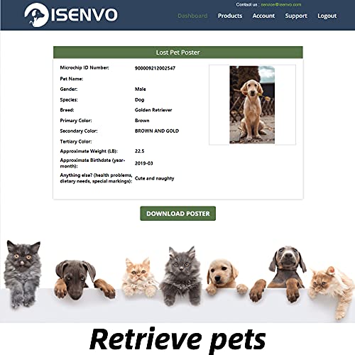 Isenvo Smart Pet Id Tag With Microchip, Instant Pet Recovery, Supports Auto Pet Door & Feeder, Lifetime Contact Info Access (Gray) #TOP4