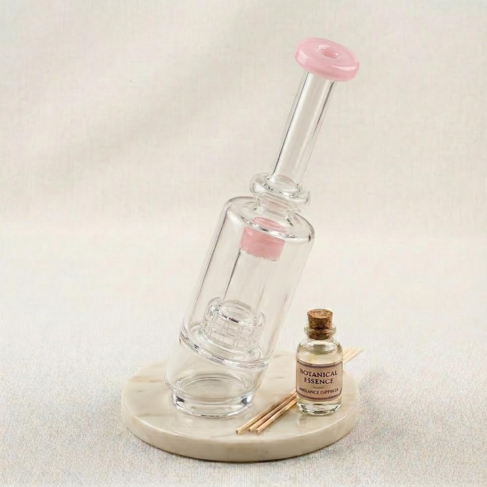 Heavy Wall Decorative Glass Bottle Attachment - Clear Replacement Top for Smart Desktop Bases, Hand-Blown Aesthetic Glasswork (White) image 4