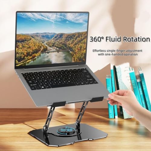 Image of Foldable Metal Laptop Stand for 10-17 Inch Laptops with Stable Base (White)