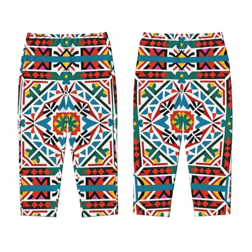 Pajama Pants Pajama Bottoms with Elastic Waistband Sleepwear Lounge Pants, Ethnic Flowers Plaid3