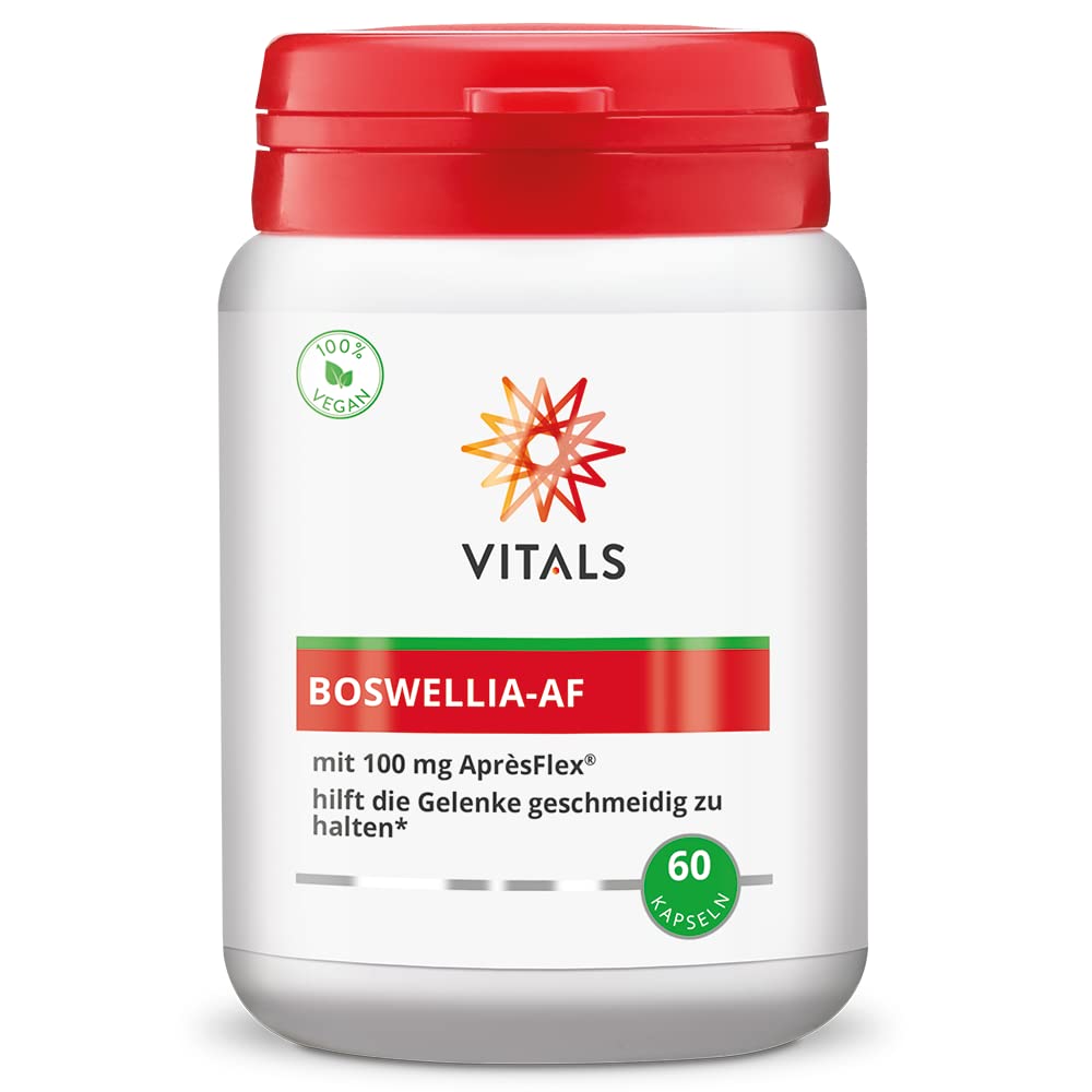 Vitals Boswellia AF - 60 Kapseln, vegan. Für bewegliche Gelenke. Mit 100mg Aprèsflex aus Boswellia serrata.