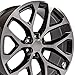 OE Wheels CV98B 24 Inch Rim Fits Silverado 1500 Snowflake Style 6x139.7 24x10 Gloss Black Machined - Hollander 5668 (1)