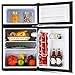 KUPPET Retro Mini Refrigerator 2-Door Compact Refrigerator for Dorm, Garage, Camper, Basement or Office, 3.2 Cu.Ft (Black)