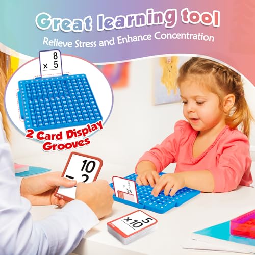 Image of Torlam Math Flash Cards + Math Board, Multiplication Flash Card Times Table Chart, Math Manipulatives Division, Addition, Subtraction Games Toys for Kids, 1st, 2nd, 3rd, 4th, 5th, 6th Grade