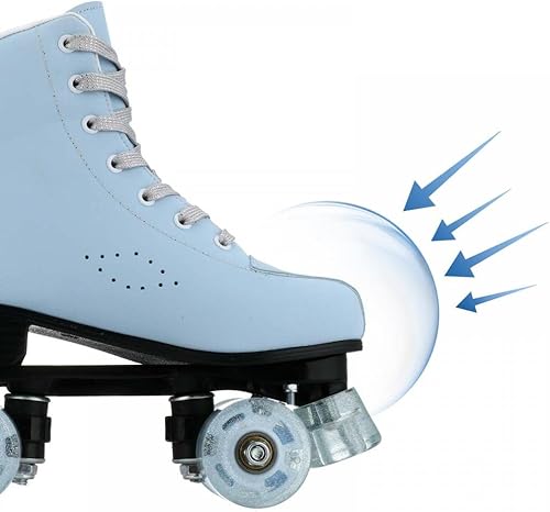 Miniatura 5 de XUDREZ Patines de ruedas para mujeres y hombres, patines brillantes de doble fila de cuatro ruedas, patines con bolsa para zapatos