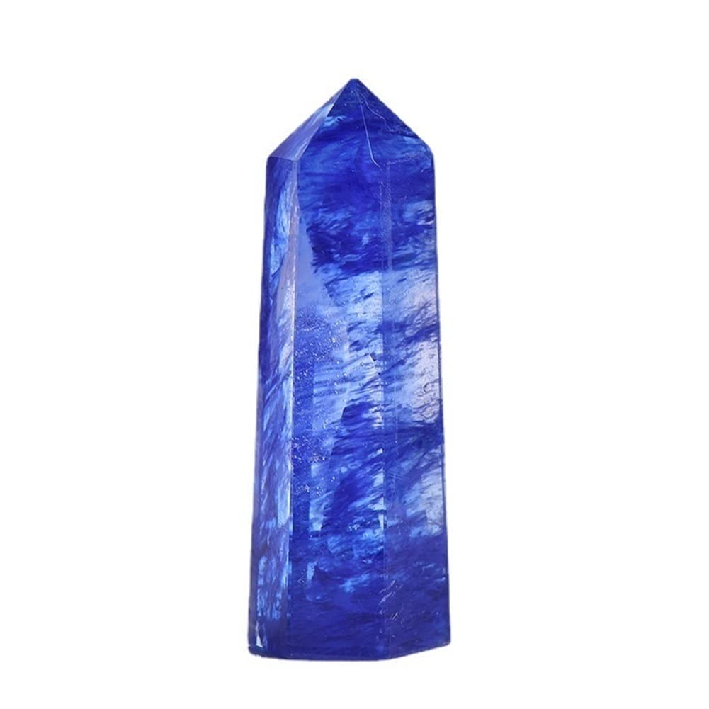 Colonne brute et polie en pierre fondue bleue, un cristal d'exception de 8-9cm