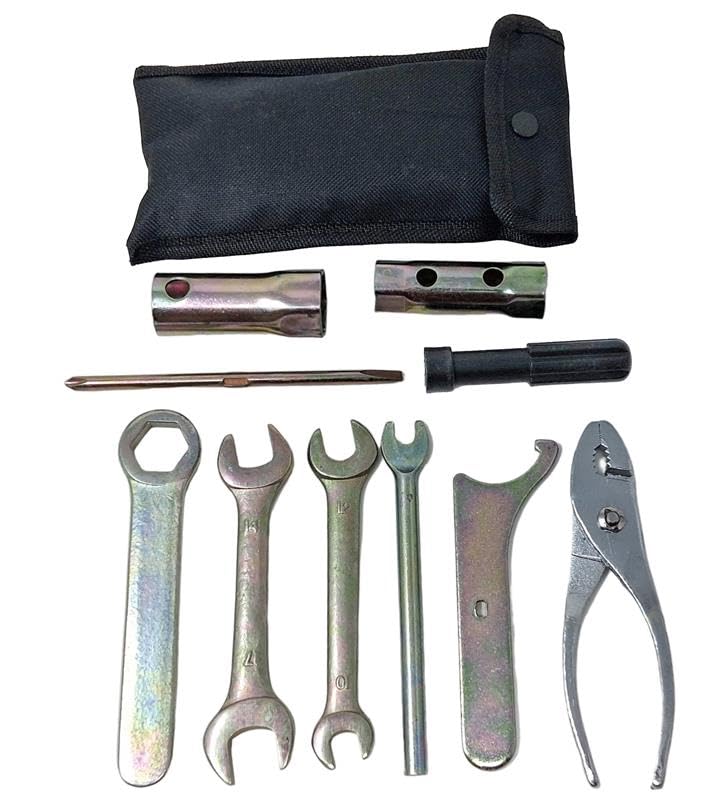 RW 0059-010 Metric Motorcycle ATV UTV Tool Kit + Storage Bag (9) Piece Set Compatible with Honda Yamaha Kawasaki Suzuki KTM Ducati