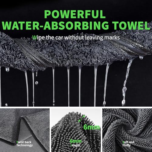 Kingsheep 2 x Premium Drying Cloths Extremely Absorbent Grey Microfibre Cloths 60 x 50 cm 650 gsm