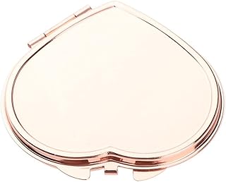 DYNWAVE Heart Shape Makeup Mirror Purse Size for Women, Rose Gold