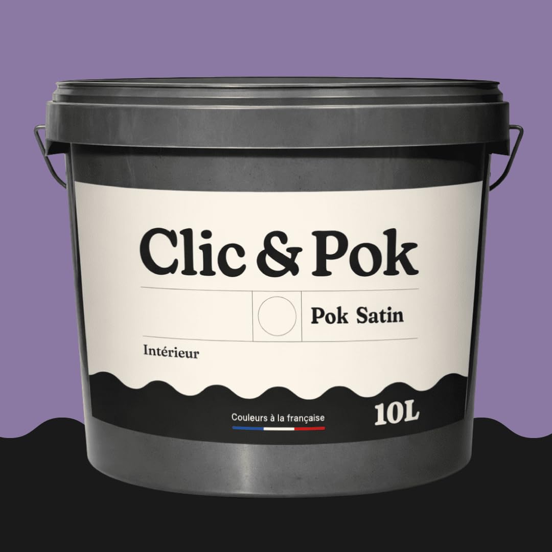 POK SATIN Peinture Mur Plafond – Intérieure Satinée, Lessivable, Multisupport - Milka 100m² - 10L