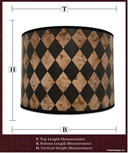 Image of Royal Designs, Inc. Trendy Decorative Handmade Drum Shade, Made in USA, 10in, HBC-8017-10, Diamonds on Parchment