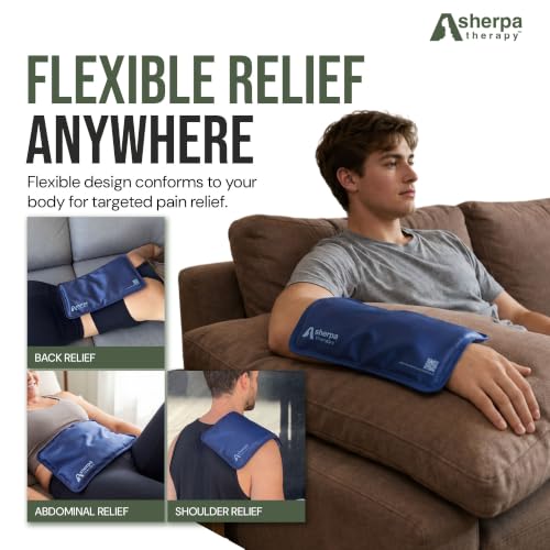 Image of Medium Flexible Gel Ice Packs Reusable - Hot and Cold Soft Ice Packs for Injuries Reusable for Ankle, Arm, Foot, Leg, Back Pain Relief - 8 inch x 12 inch - Blue