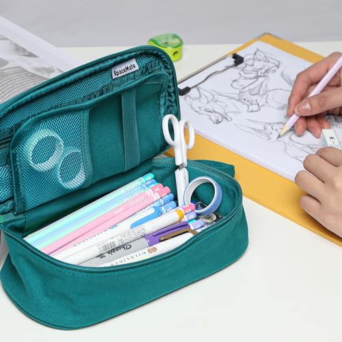 Image of SPACEMATE Large Pencil Case Pouch, Zipper Pencil Box for Kids, Girls & Boys