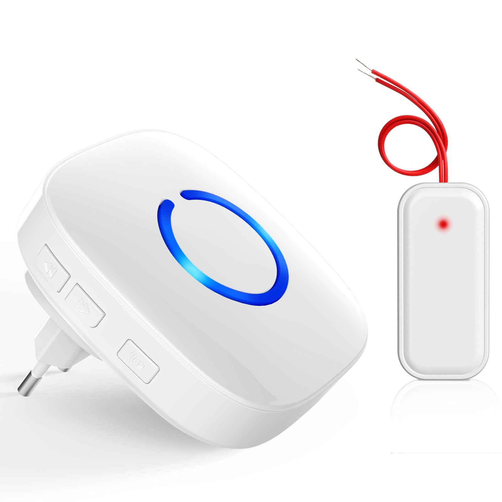 COTINSE Türklingel Weiterleitung Funk, Klingel Weiterleitung & Türklingel Erweiterung für bestehende Klingelanlagen, 58 Melodien & 5 Lautstärkestufen Verstärker Funk Gong Set