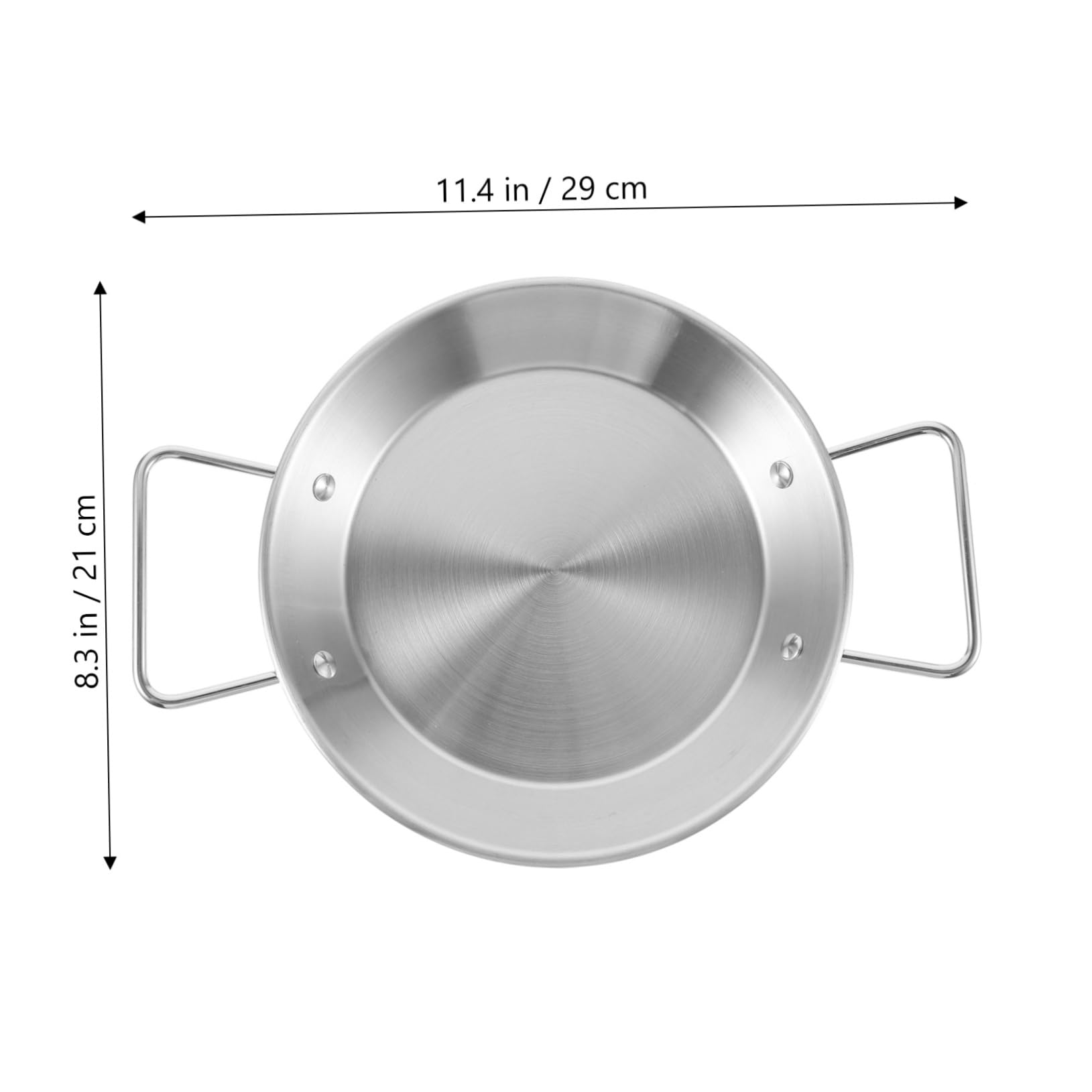 PRETYZOOM Stainless Steel Seafood Plate Non-Stick Pan for Camping Double Handles Snack Plate