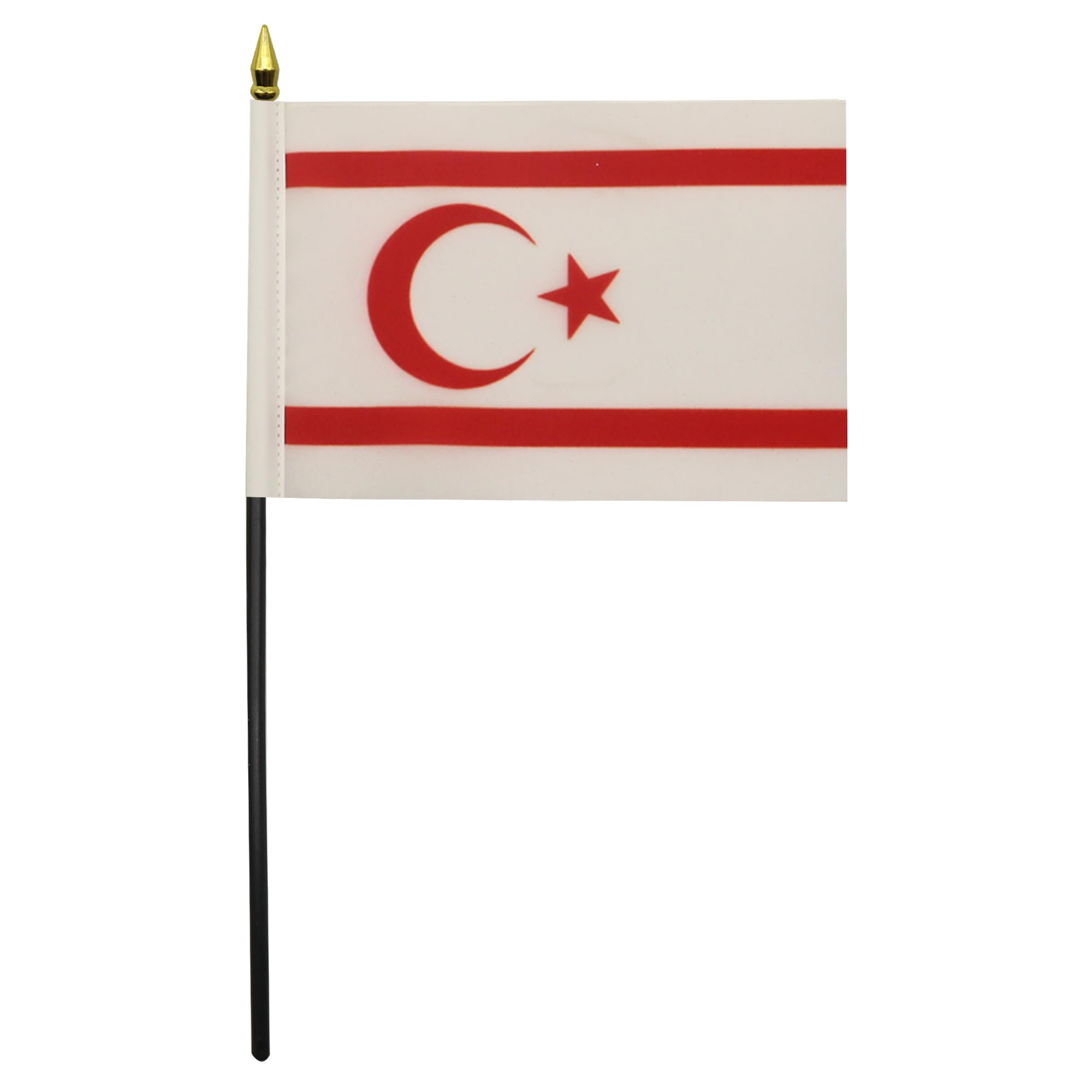AZ FLAG, Northern Cyprus Table Flag 4'' x 6'', Cypriot Mini Desk Flag 100% Polyester 15 x 10 cm - Image 2