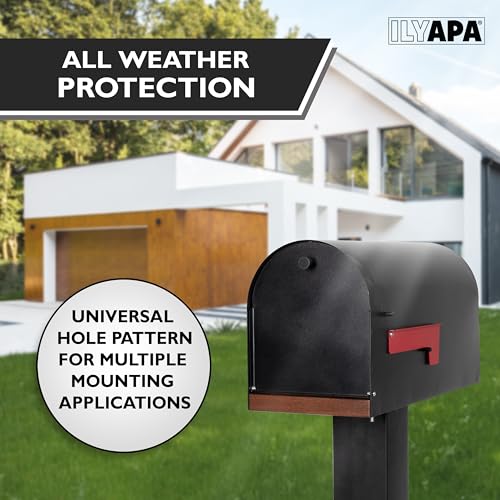 Buzón de metal negro resistente a todo tipo de clima para instalación exterior en poste 5