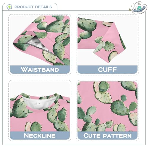 JUNZAN Aesthetic Cactus Pink Kids Boys Sweatshirts Hoodies Crewneck Kids Hoodies Boys Sports 4T3