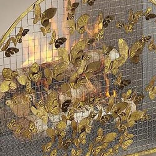 Portail debout pour cheminée d'artisanat d'art avec papillon 3D