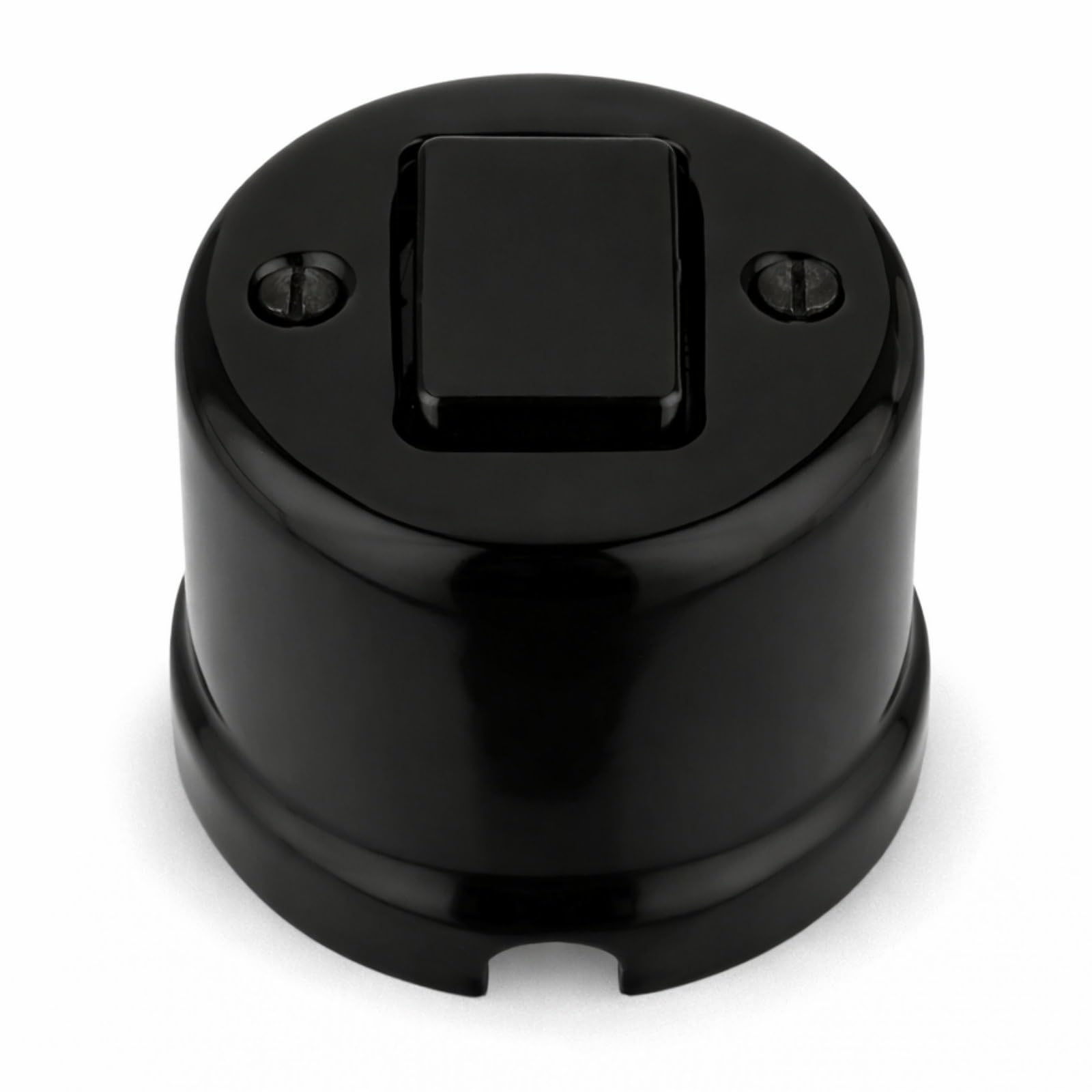 Aufputz Porzellan Retro Kreuzschalter, All-in-One, Serie QR1 schwarz