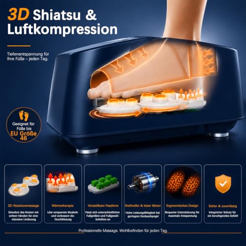 Mountrax Shiatsu Fußmassagegerät, 55°C Wärme, Hilfe bei Plantarfasziitis – Ansicht 2