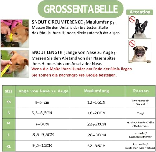 1 X Hundemaulkorb, Ultra-Atmungsaktives Netzdesign, Verstellbarer Beißkorb Für Große Und Mittlere Hunde, Ideal Für Langnasige Rassen Wie Schäferhund Und Labrador XL