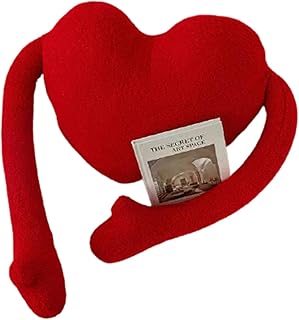 PUERCVE Poduszka w kształcie serca, poduszka w kształcie serca przytulny pluszowy poduszka dekoracyjna kształt serca ok. (ok. 41 x 38 cm, czerwona)(kolor: czerwony, rozmiar: 16 x 15 cali)