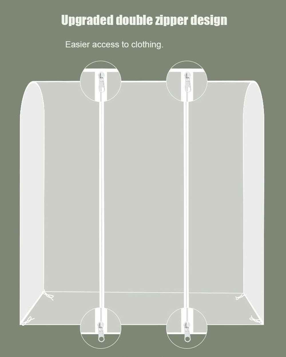 Funda translúcida de PEVA para ropa, protector de perchero a prueba de polvo para trajes y vestidos, 150 cm, protector antipolvo duradero para colgar ropa