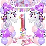 ✨【Decoraciones de cumpleaños con temática de unicornio de 1 año】:¿Quieres darle una fiesta sorpresa a tu ser querido que es un súper fanático de los unicornios?La fiesta de decoración con temática de unicornio es el sueño de todas las niñas,este juego de decoración de unicornio contiene todo lo que necesitas.Globos de unicornio enormes,adorno de torta,etc.La decoración de fiesta morada está llena de romance y vitalidad,mostrando hermosos efectos visuales,tu amigo y definitivamente te encantará.