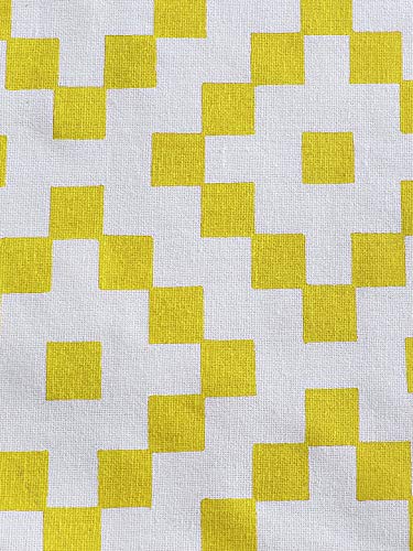 Image of Dekor World Fun with Checks Printed Yellow Table Runner (33x180cm) (Pack of 1)-6 Seater Dinning & Center Table