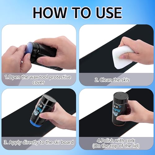 image for Shupakul 70g Rub on Snowboard Wax, Portable Quick Ski Wax with Cork Ap