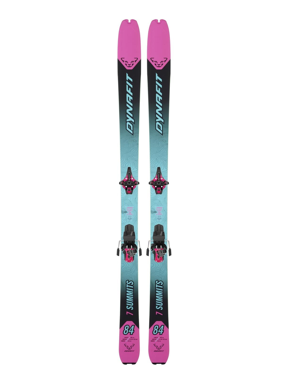 DYNAFIT W Seven Summits Ski de randonnée pour femme Bleu/rose Taille 158 cm Couleur flamant rose