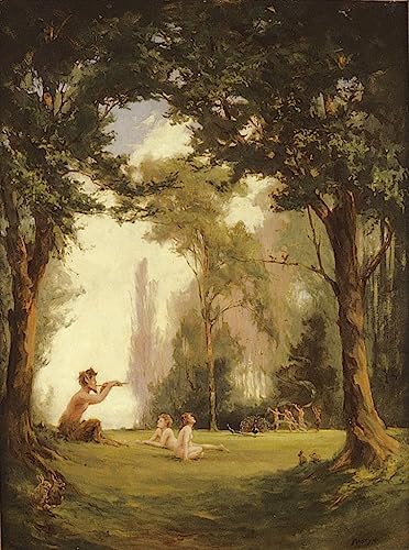 Impression sur toile Pan jouant de sa flûte Edwin Mostyn peinture murale chic