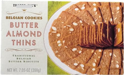 Belgian Butter Almond Thins Cookies, Traditional Belgian Butter Biscuits (7.05 oz)