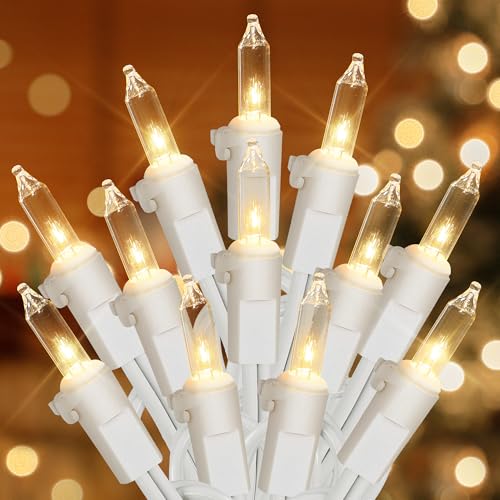 Hopolon-Clear-Christmas-Lights-Set2Pack-50Count-13Feet-Incandescent-Bulb-Mini-String-Lights-with-White-Wire-for-Indoor-Christmas-Tree-Garland-Birthday-Wedding-Party-Festival-DecorationWarm-White Hopolon Clear Christmas Lights Set2Pack 50Count 13Feet Incandescent Bulb Mini String Lights with White Wire for Indoor Christmas Tree Garland Birthday Wedding Party Festival DecorationWarm White