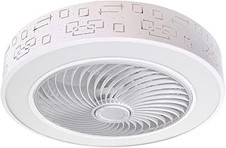 Ventilateur Silencieux Plafond, LED Fan Plafonnier Moderne Nordique Dimmable, avec Lampe Ultra-Mince Invisible 72W, Chambre Salon Ventilateur Mural Éclairage(Ø50CM),220V